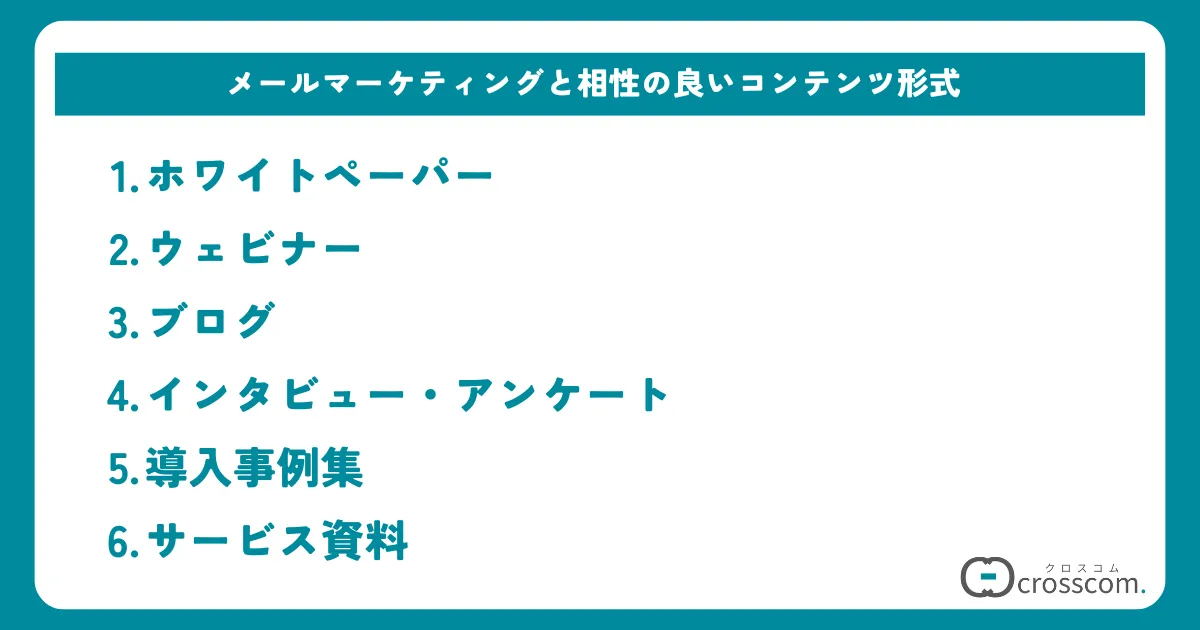 メールマーケティングと相性の良いコンテンツ形式