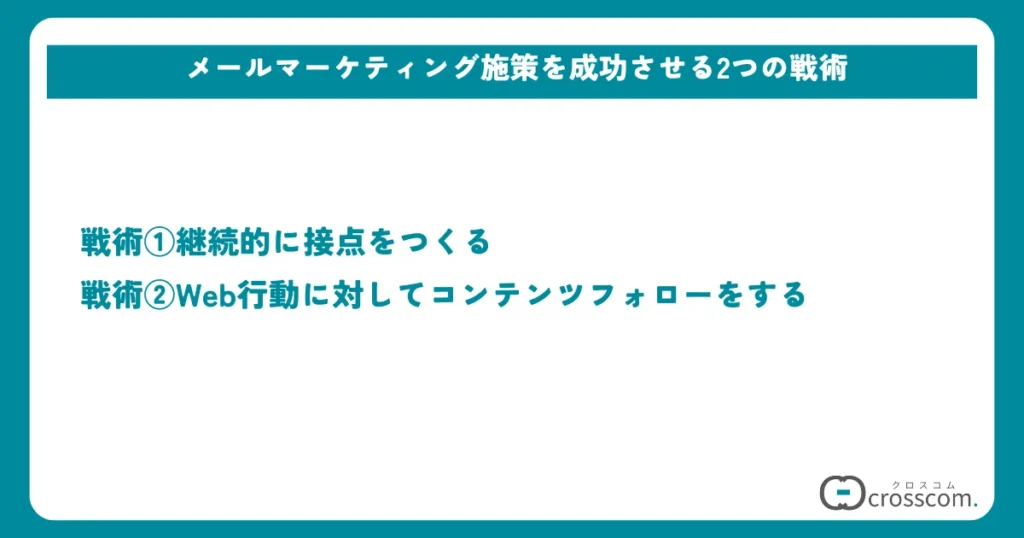 メールマーケティング施策を成功させる2つの戦術