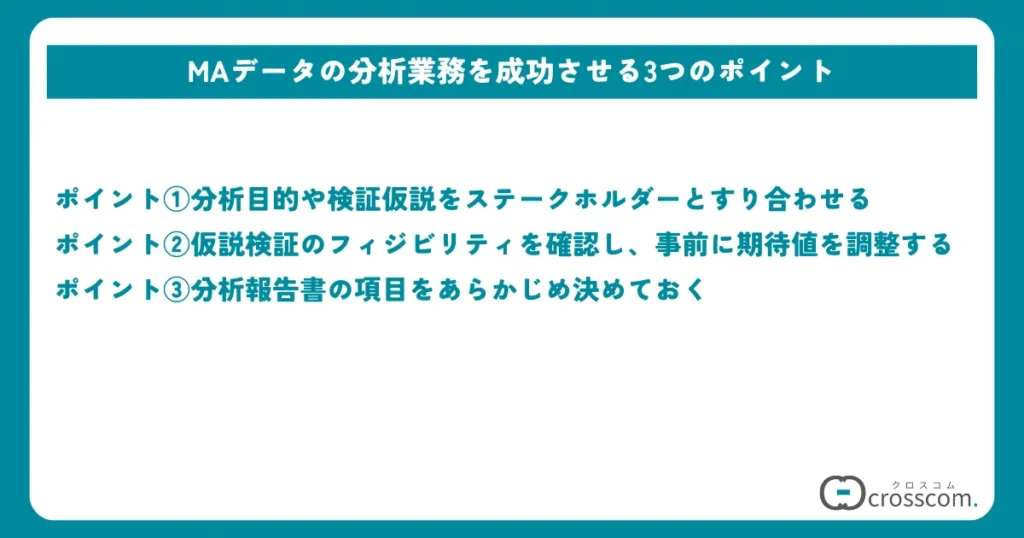 MAデータの分析業務を成功させる3つのポイント
