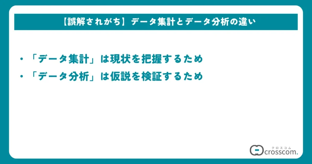 【誤解されがち】データ集計とデータ分析の違い