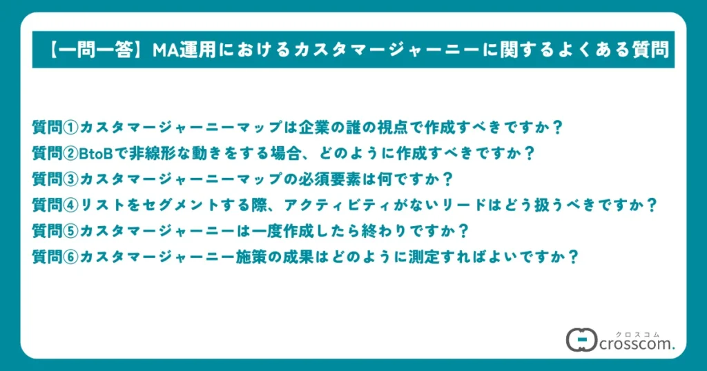 【一問一答】MA運用におけるカスタマージャーニーに関するよくある質問