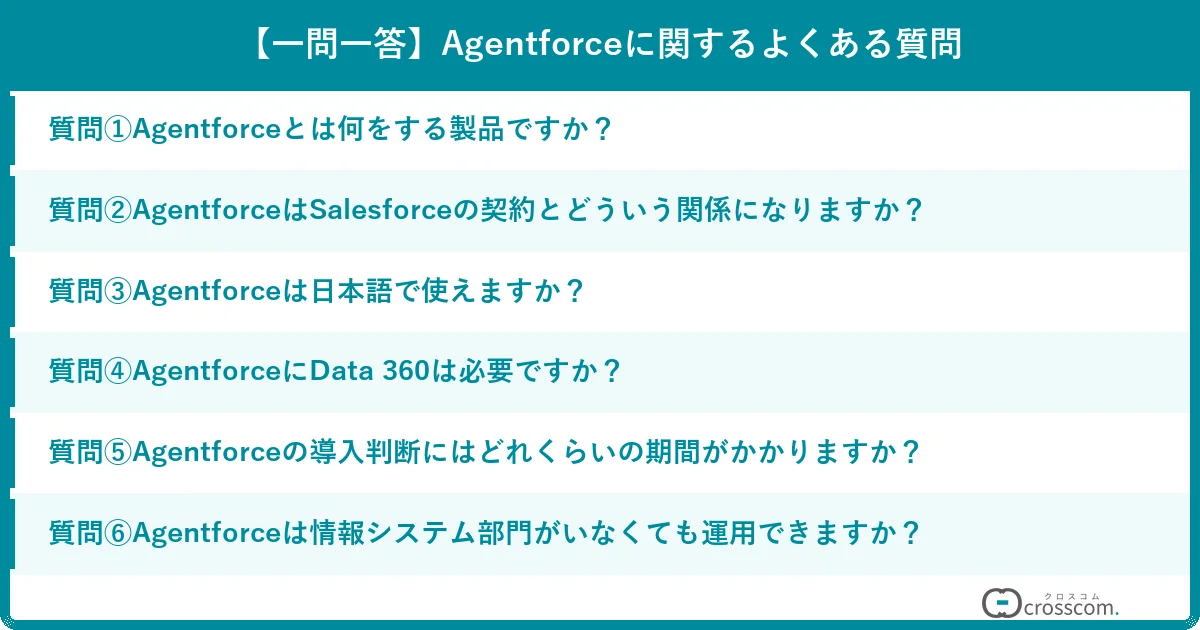 【一問一答】Agentforceに関するよくある質問